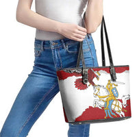 Poland-Lithuania Folk Patterns Leather Tote Bag