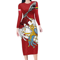 Poland-Lithuania Folk Patterns Long Sleeve Bodycon Dress