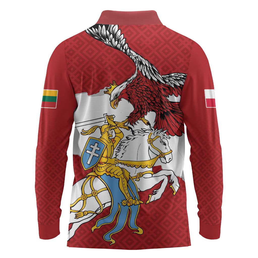 Poland-Lithuania Folk Patterns Long Sleeve Polo Shirt