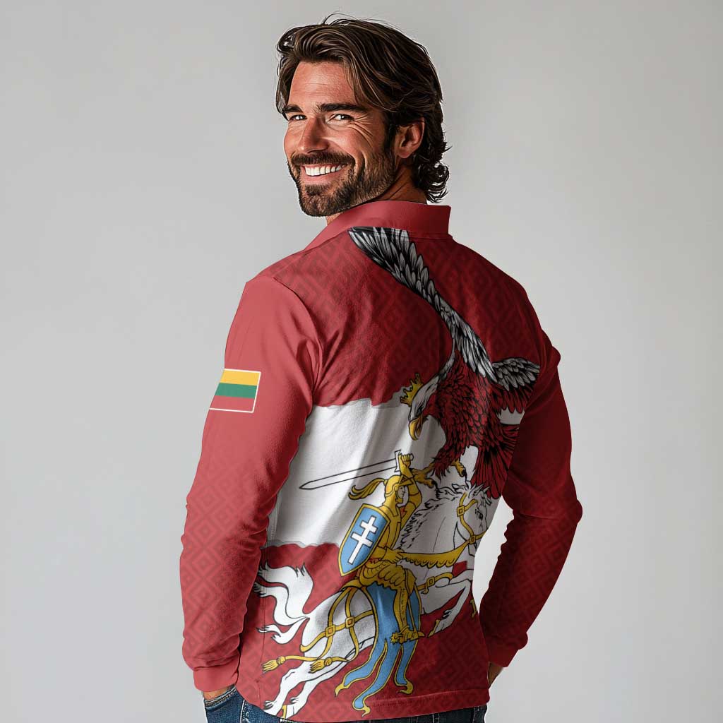 Poland-Lithuania Folk Patterns Long Sleeve Polo Shirt