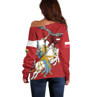 Poland-Lithuania Folk Patterns Off Shoulder Sweater