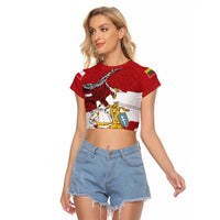 Poland-Lithuania Folk Patterns Raglan Cropped T Shirt