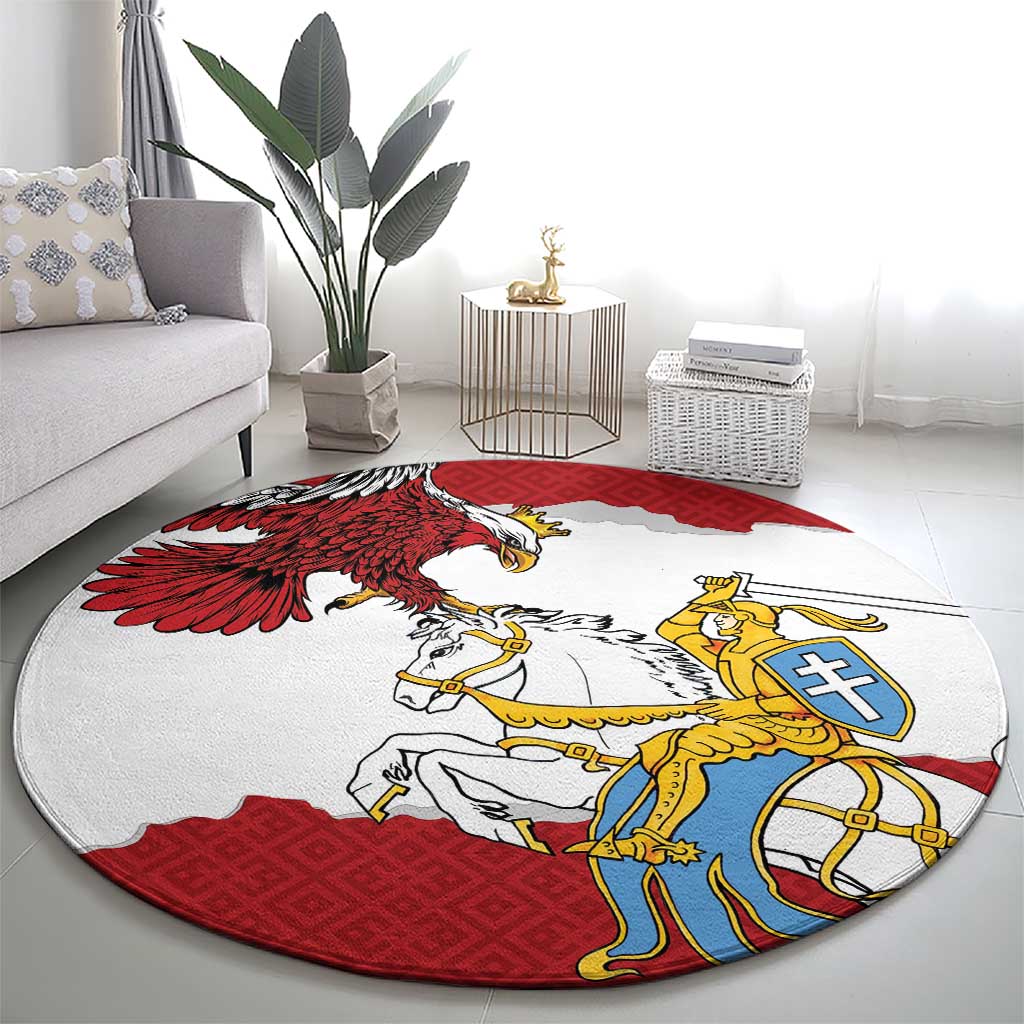 Poland-Lithuania Folk Patterns Round Carpet