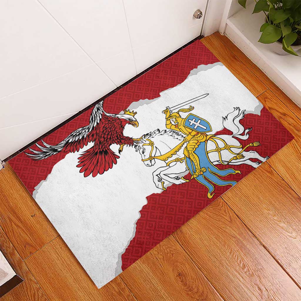 Poland-Lithuania Folk Patterns Rubber Doormat