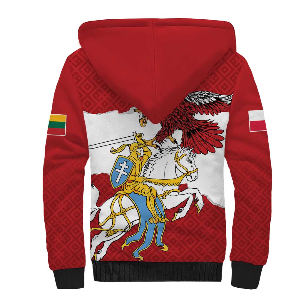 Poland-Lithuania Folk Patterns Sherpa Hoodie