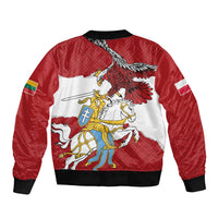 Poland-Lithuania Folk Patterns Sleeve Zip Bomber Jacket