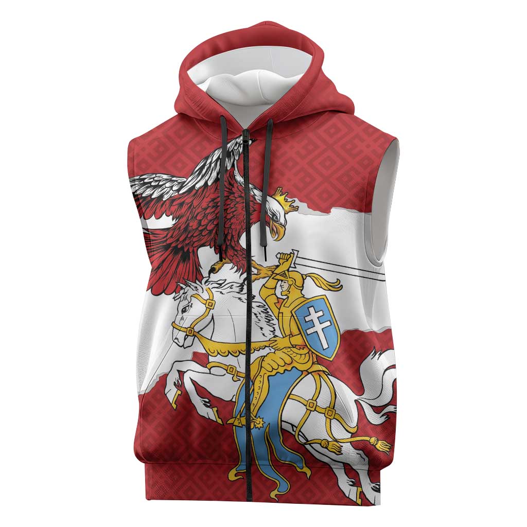 Poland-Lithuania Folk Patterns Sleeveless Zip Hoodie