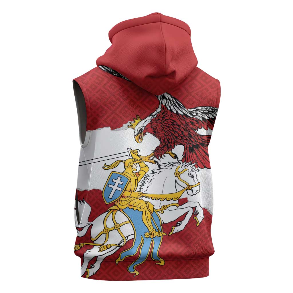 Poland-Lithuania Folk Patterns Sleeveless Zip Hoodie
