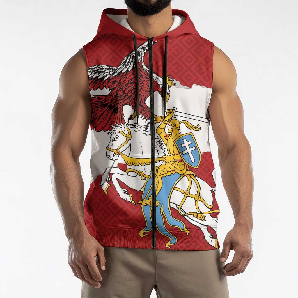 Poland-Lithuania Folk Patterns Sleeveless Zip Hoodie
