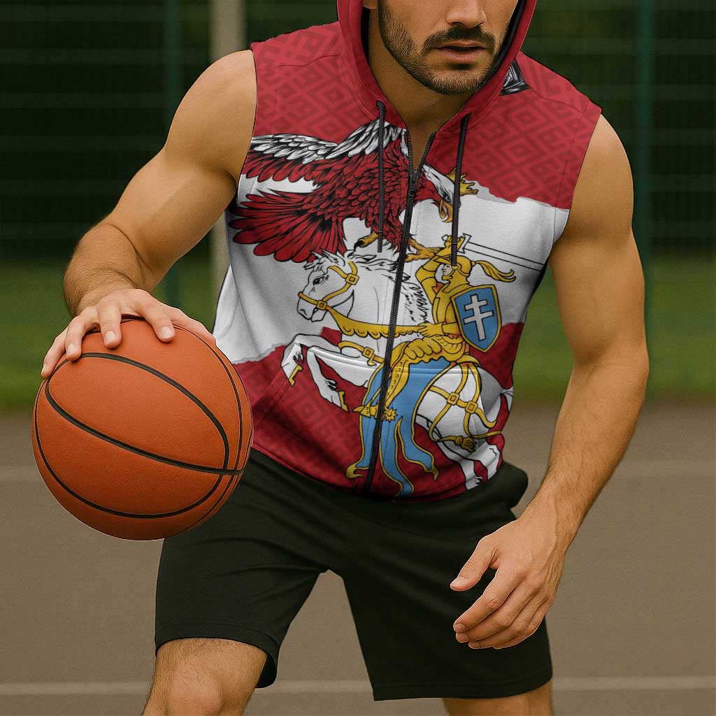 Poland-Lithuania Folk Patterns Sleeveless Zip Hoodie