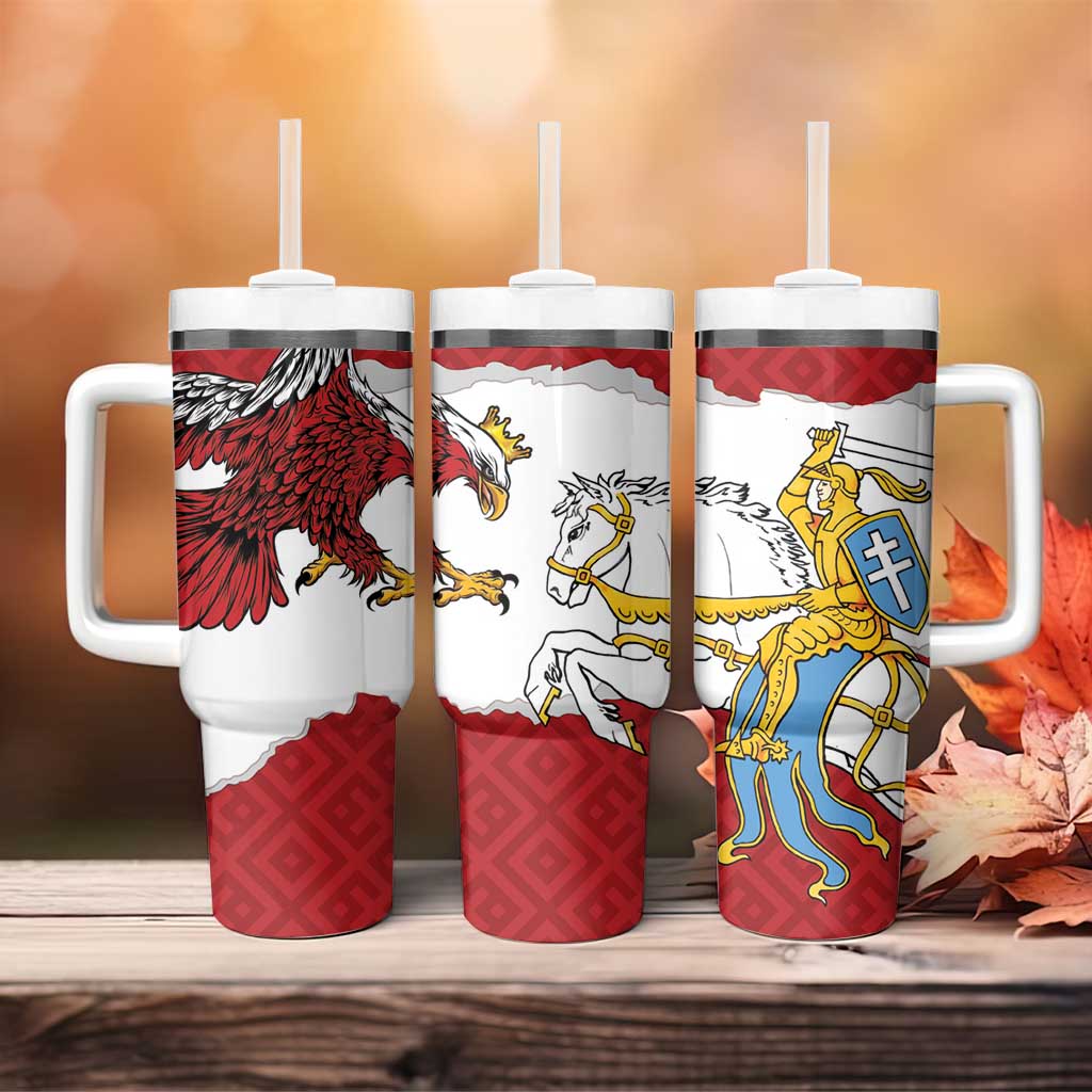 Poland-Lithuania Folk Patterns Tumbler With Handle