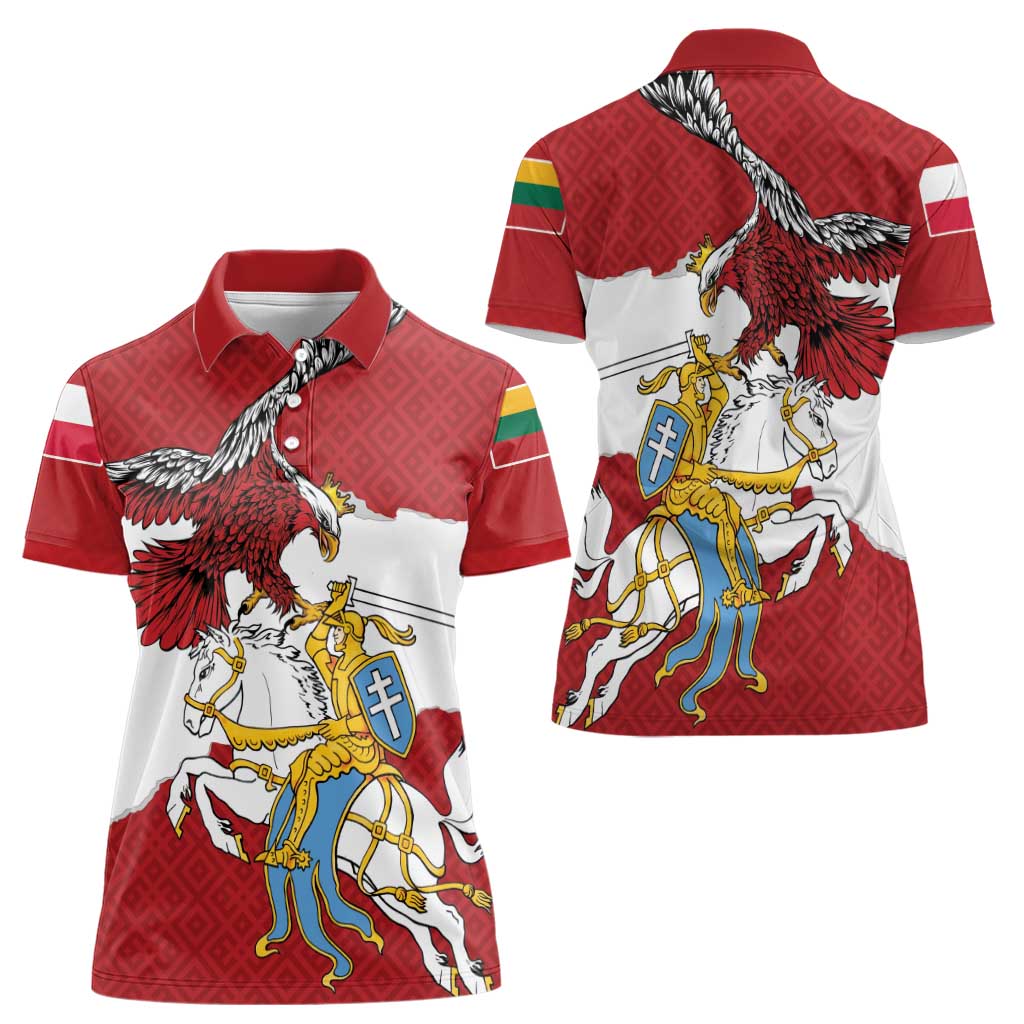 Poland-Lithuania Folk Patterns Women Polo Shirt