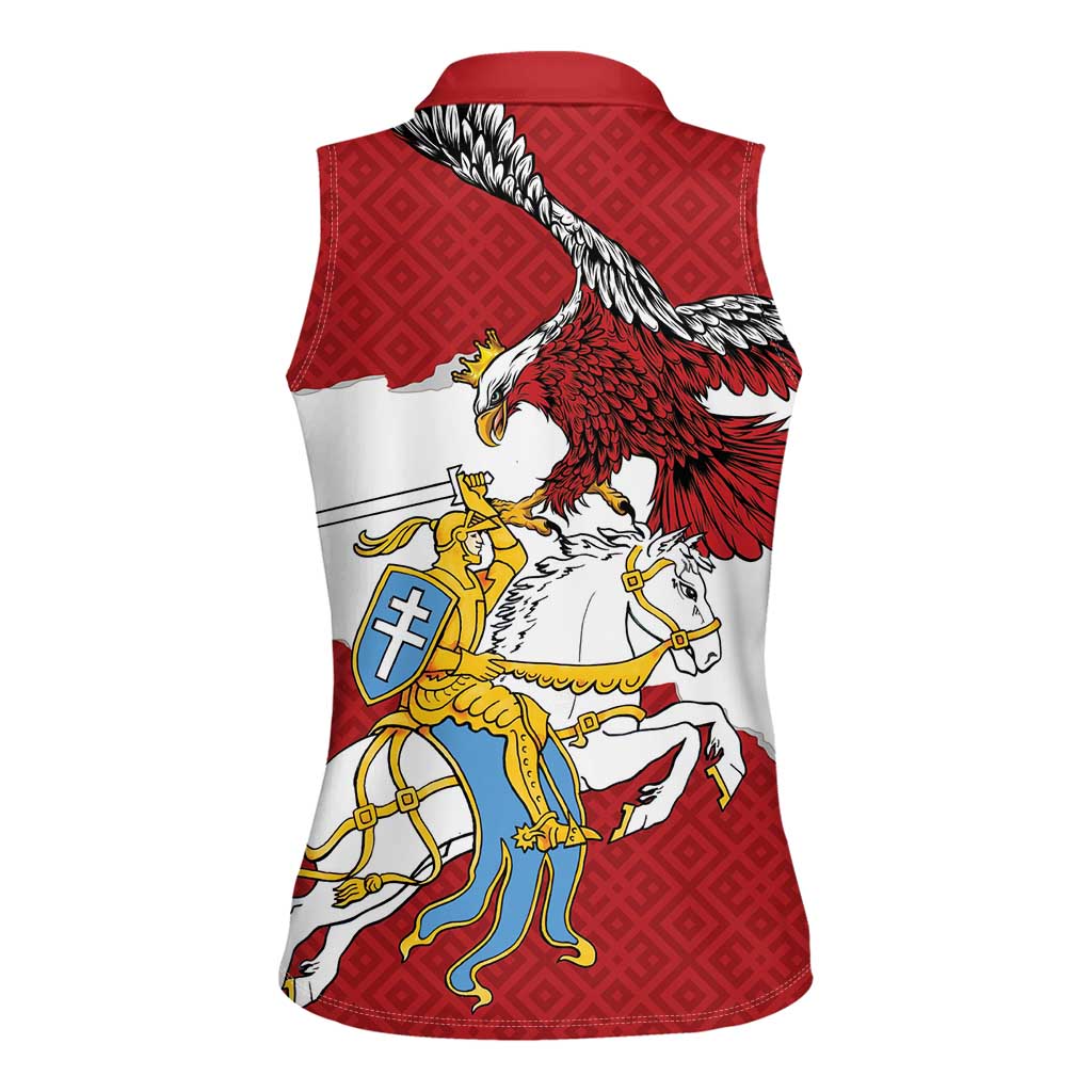 Poland-Lithuania Folk Patterns Women Sleeveless Polo Shirt