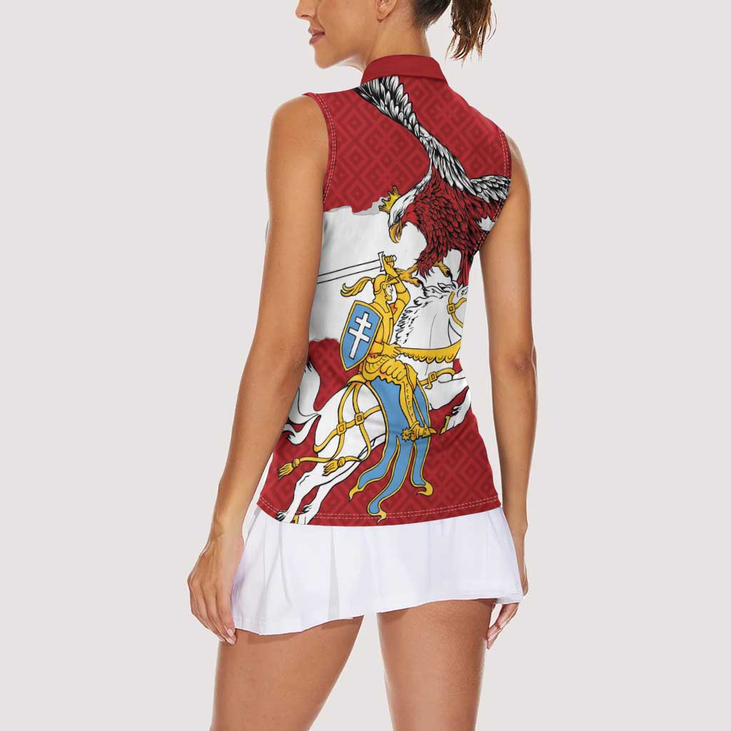 Poland-Lithuania Folk Patterns Women Sleeveless Polo Shirt