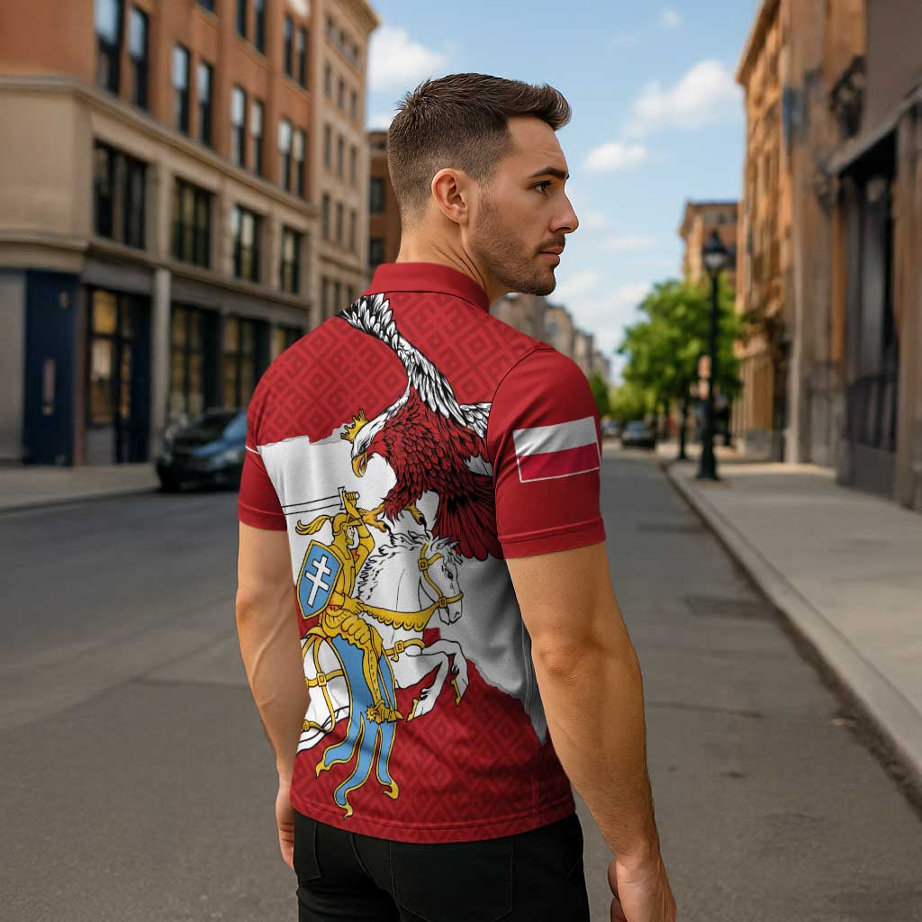 Poland-Lithuania Folk Patterns Zipper Polo Shirt