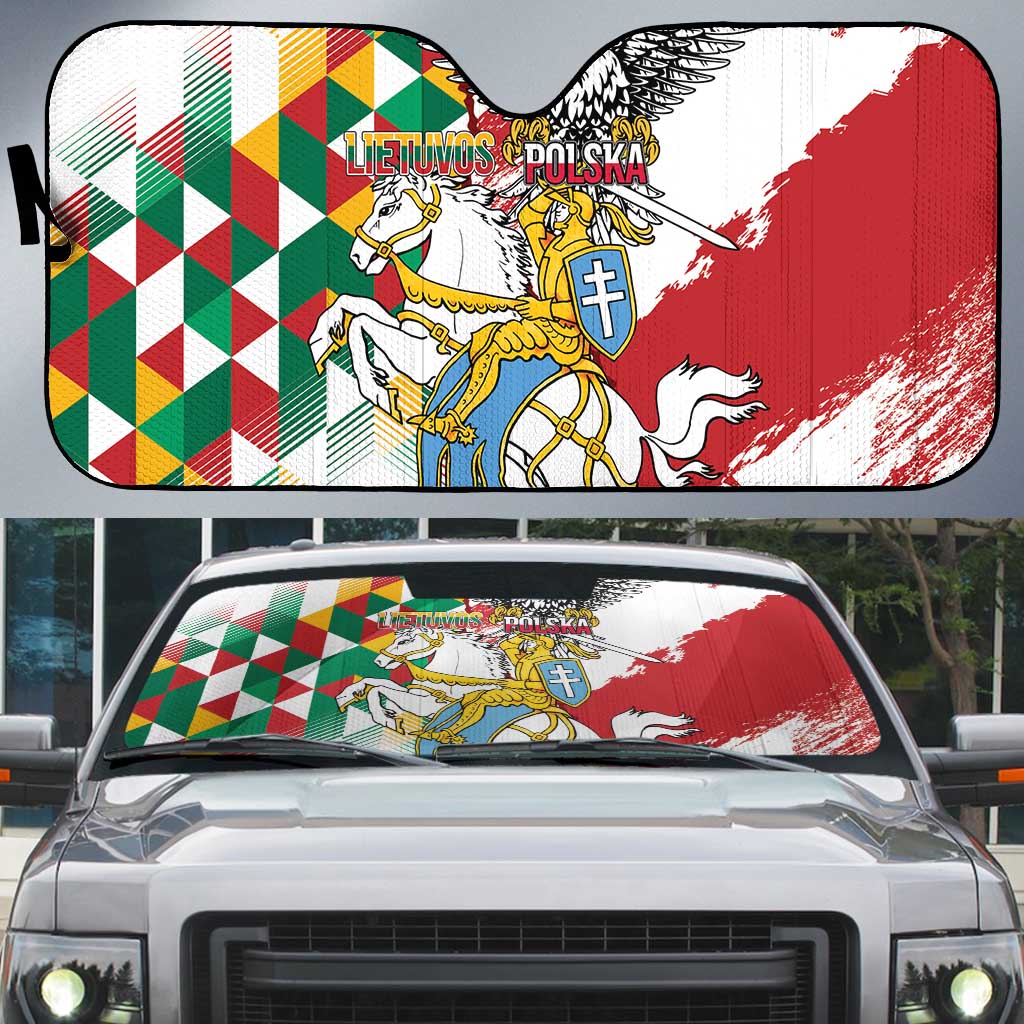 Poland-Lithuania Vytis and Royal Eagle Auto Sun Shade