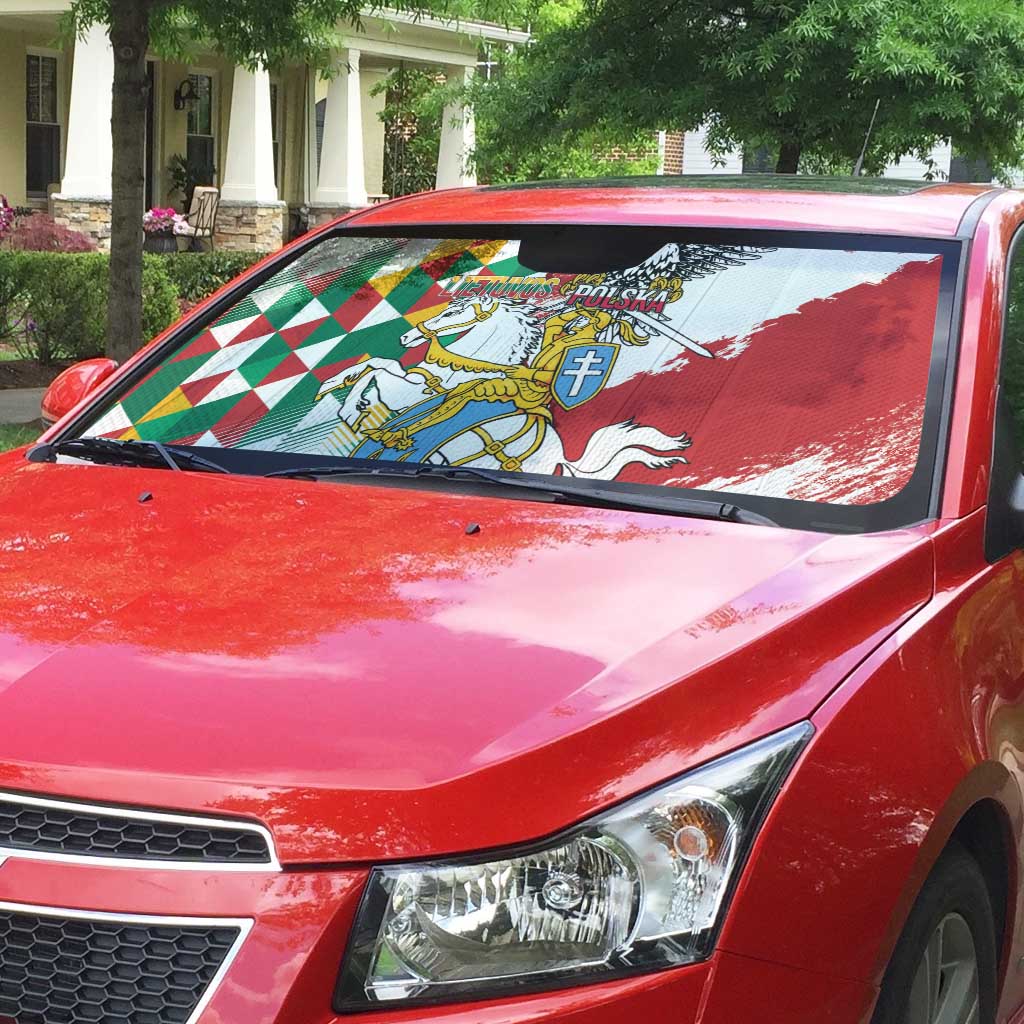 Poland-Lithuania Vytis and Royal Eagle Auto Sun Shade