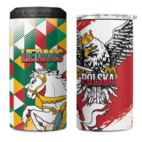 Poland-Lithuania Vytis and Royal Eagle 4 in 1 Can Cooler Tumbler