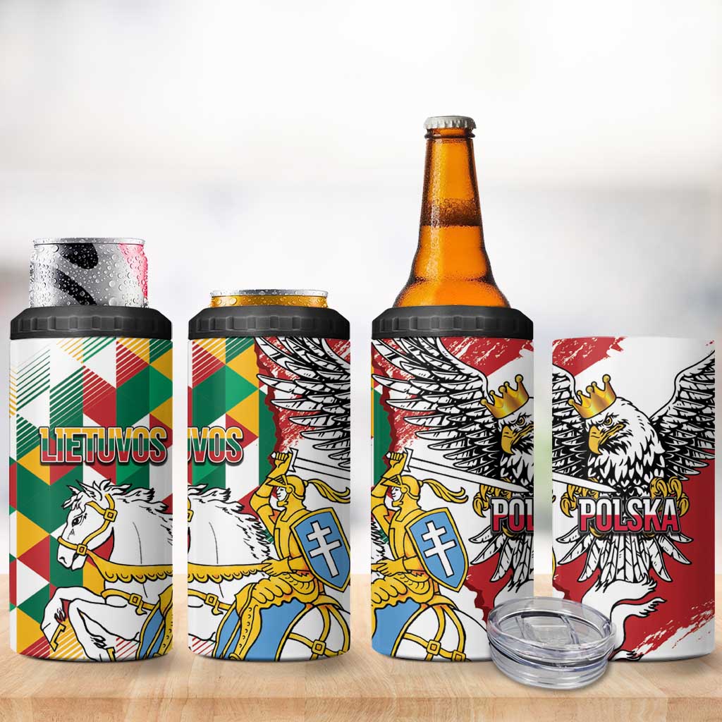 Poland-Lithuania Vytis and Royal Eagle 4 in 1 Can Cooler Tumbler
