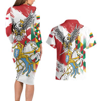 Poland-Lithuania Vytis and Royal Eagle Couples Matching Long Sleeve Bodycon Dress and Hawaiian Shirt