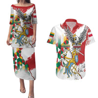 Poland-Lithuania Vytis and Royal Eagle Couples Matching Puletasi and Hawaiian Shirt