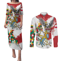 Poland-Lithuania Vytis and Royal Eagle Couples Matching Puletasi and Long Sleeve Button Shirt