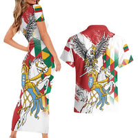 Poland-Lithuania Vytis and Royal Eagle Couples Matching Short Sleeve Bodycon Dress and Hawaiian Shirt