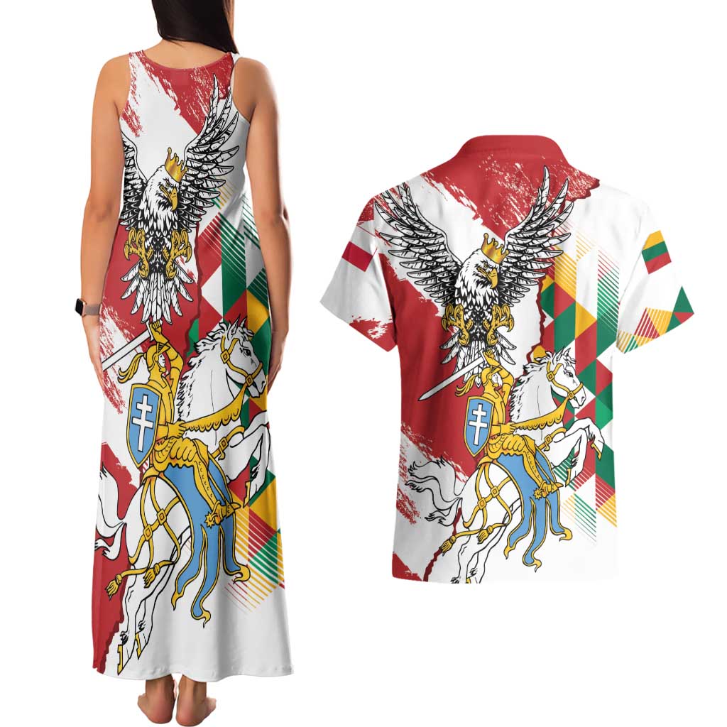 Poland-Lithuania Vytis and Royal Eagle Couples Matching Tank Maxi Dress and Hawaiian Shirt
