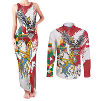 Poland-Lithuania Vytis and Royal Eagle Couples Matching Tank Maxi Dress and Long Sleeve Button Shirt