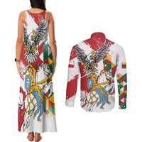 Poland-Lithuania Vytis and Royal Eagle Couples Matching Tank Maxi Dress and Long Sleeve Button Shirt