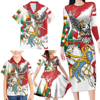 Poland-Lithuania Vytis and Royal Eagle Family Matching Long Sleeve Bodycon Dress and Hawaiian Shirt