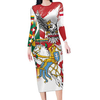 Poland-Lithuania Vytis and Royal Eagle Family Matching Long Sleeve Bodycon Dress and Hawaiian Shirt