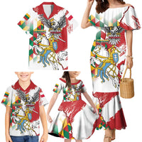 Poland-Lithuania Vytis and Royal Eagle Family Matching Mermaid Dress and Hawaiian Shirt