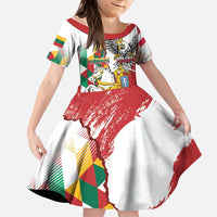 Poland-Lithuania Vytis and Royal Eagle Family Matching Off The Shoulder Long Sleeve Dress and Hawaiian Shirt