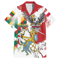 Poland-Lithuania Vytis and Royal Eagle Family Matching Off The Shoulder Long Sleeve Dress and Hawaiian Shirt