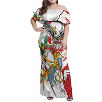 Poland-Lithuania Vytis and Royal Eagle Family Matching Off Shoulder Maxi Dress and Hawaiian Shirt