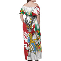Poland-Lithuania Vytis and Royal Eagle Family Matching Off Shoulder Maxi Dress and Hawaiian Shirt
