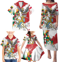 Poland-Lithuania Vytis and Royal Eagle Family Matching Puletasi and Hawaiian Shirt