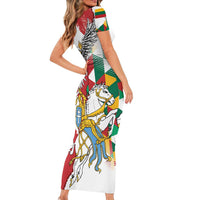 Poland-Lithuania Vytis and Royal Eagle Family Matching Short Sleeve Bodycon Dress and Hawaiian Shirt