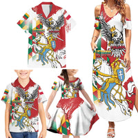 Poland-Lithuania Vytis and Royal Eagle Family Matching Summer Maxi Dress and Hawaiian Shirt