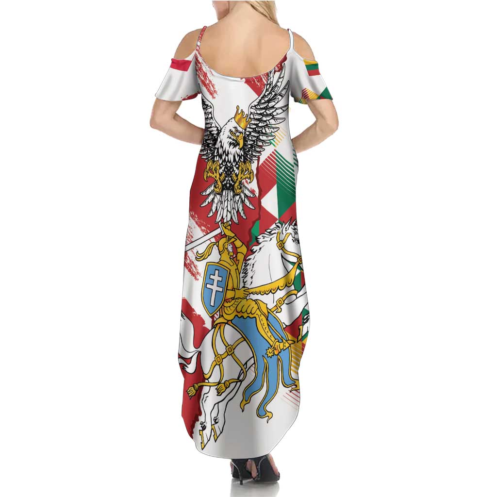 Poland-Lithuania Vytis and Royal Eagle Family Matching Summer Maxi Dress and Hawaiian Shirt