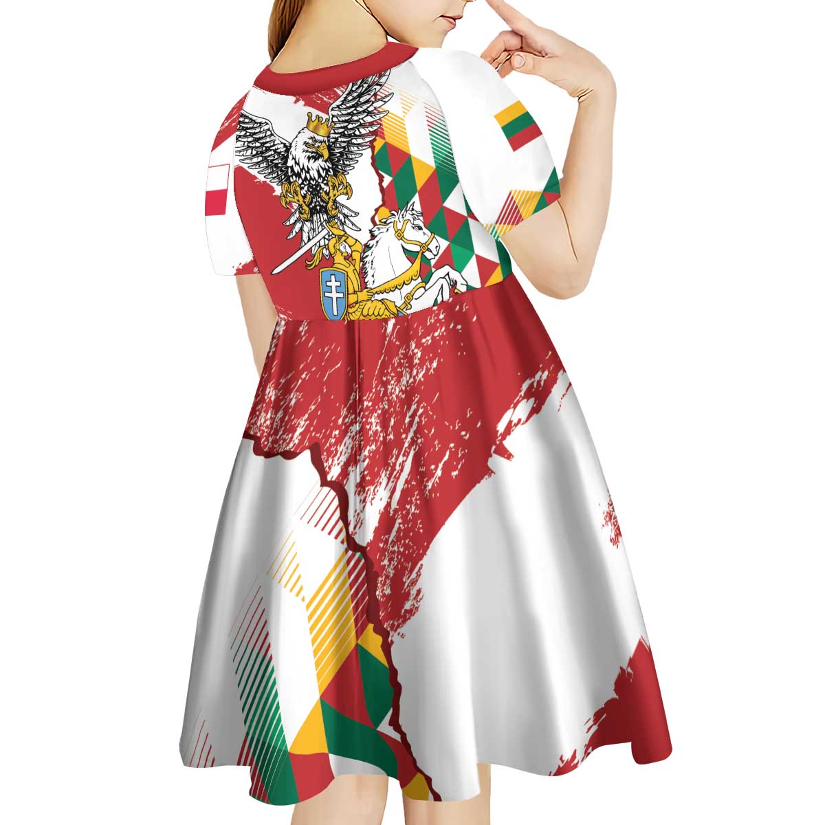Poland-Lithuania Vytis and Royal Eagle Kid Short Sleeve Dress