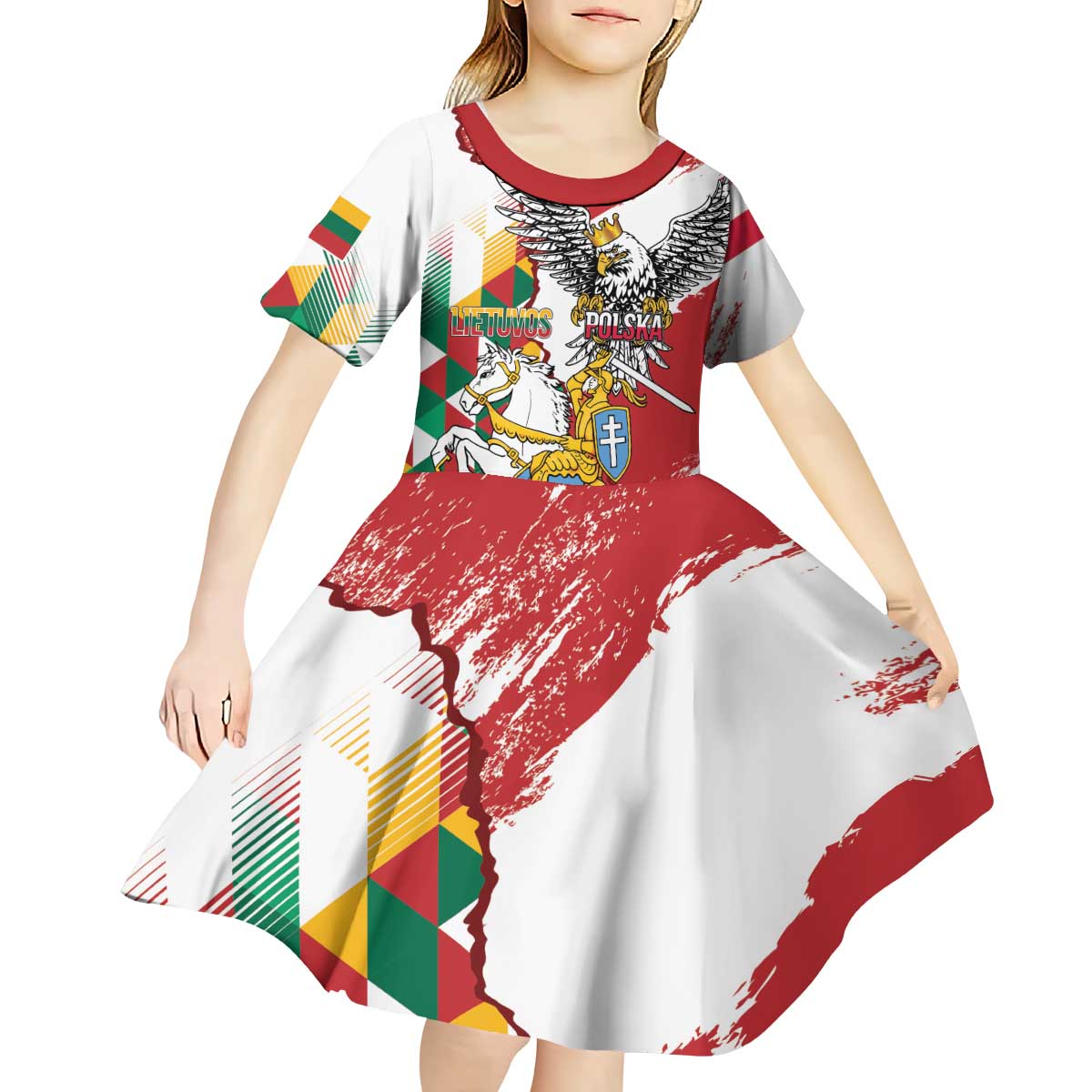 Poland-Lithuania Vytis and Royal Eagle Kid Short Sleeve Dress