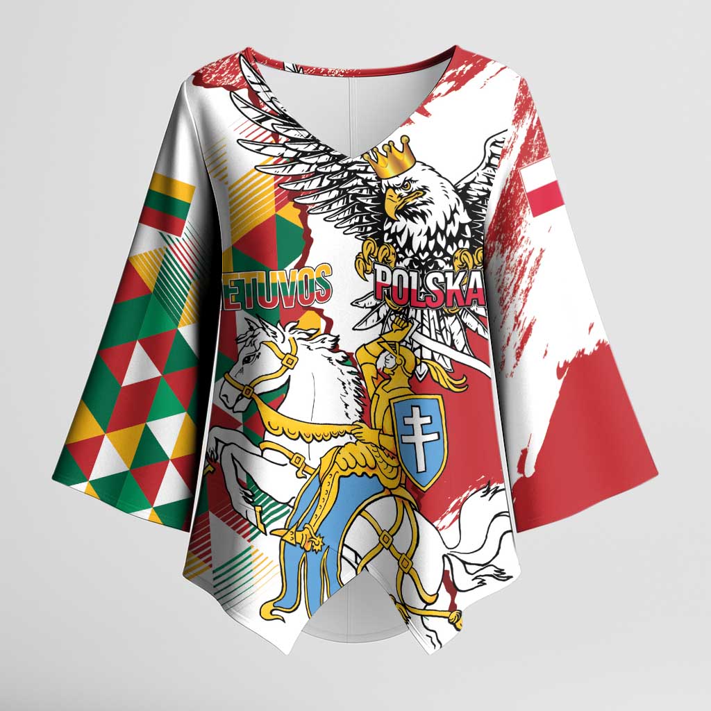 Poland-Lithuania Vytis and Royal Eagle Kimono Sleeve Blouse