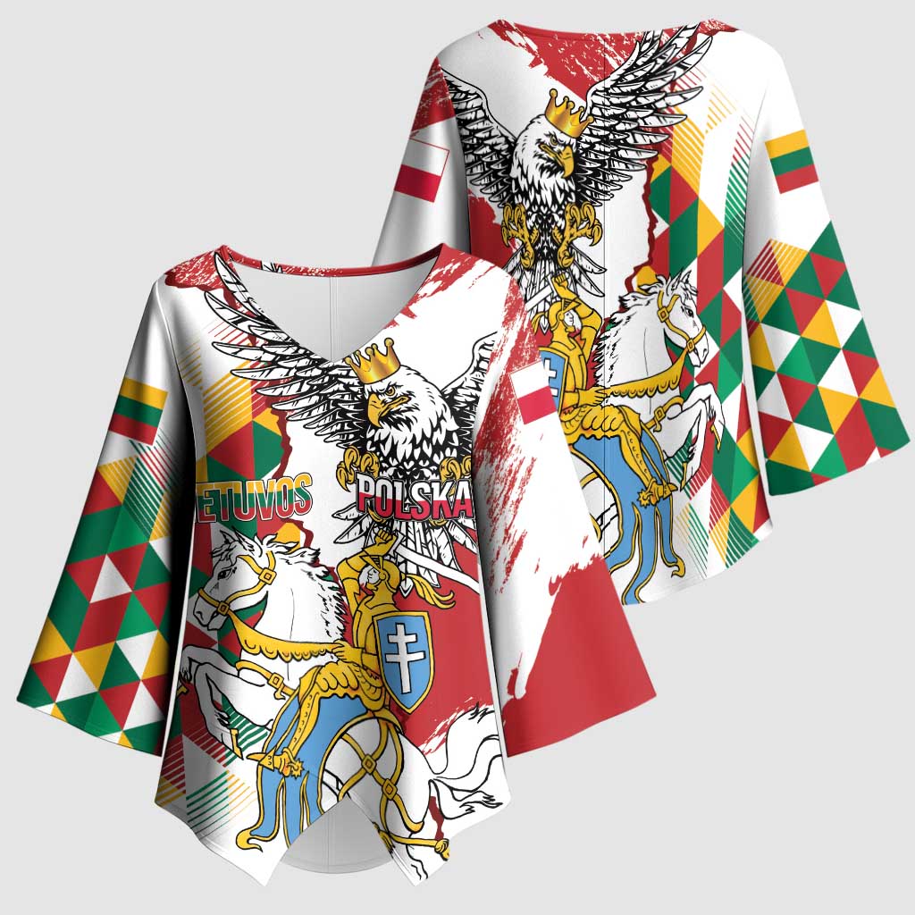 Poland-Lithuania Vytis and Royal Eagle Kimono Sleeve Blouse