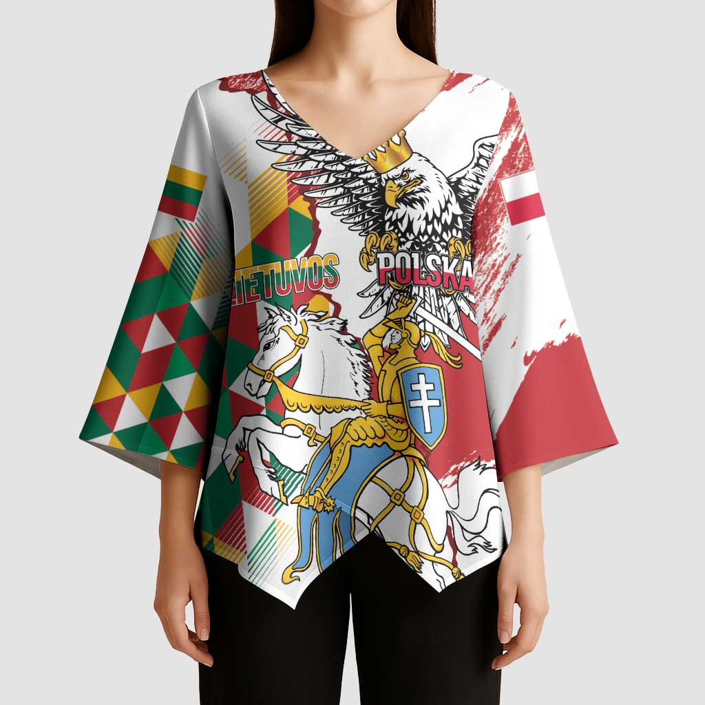 Poland-Lithuania Vytis and Royal Eagle Kimono Sleeve Blouse