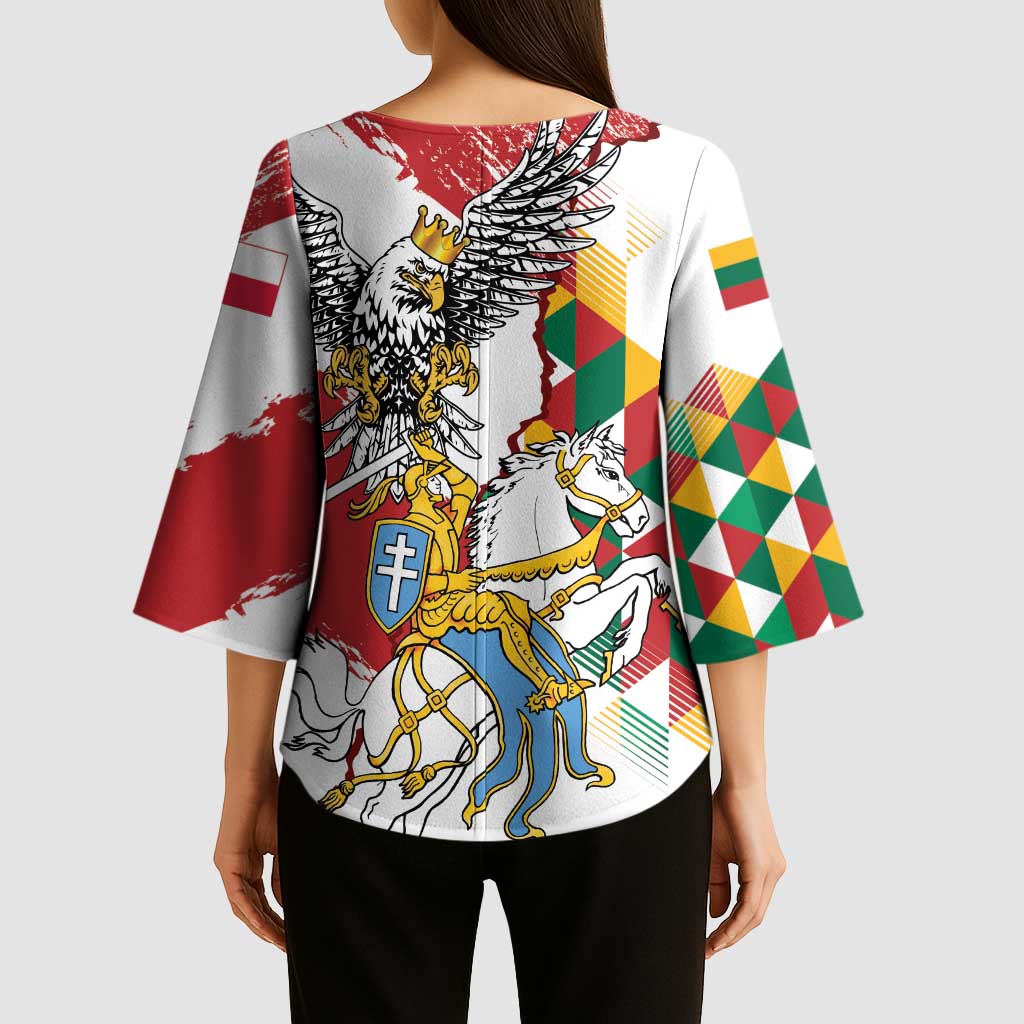Poland-Lithuania Vytis and Royal Eagle Kimono Sleeve Blouse