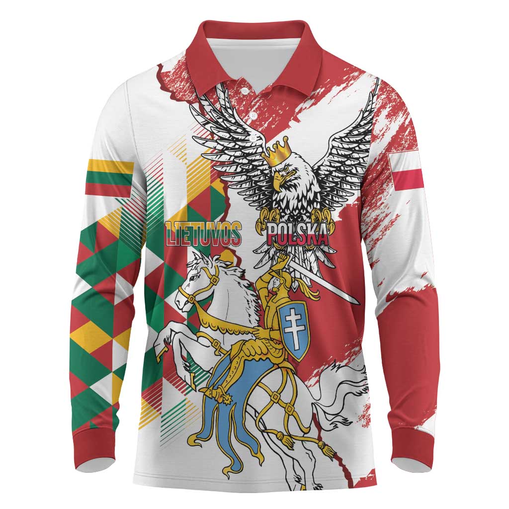 Poland-Lithuania Vytis and Royal Eagle Long Sleeve Polo Shirt