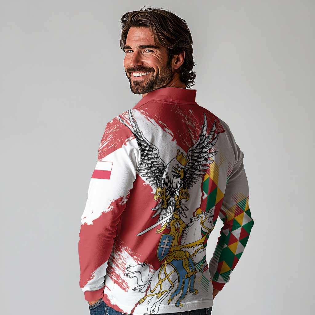 Poland-Lithuania Vytis and Royal Eagle Long Sleeve Polo Shirt