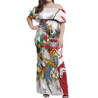 Poland-Lithuania Vytis and Royal Eagle Off Shoulder Maxi Dress